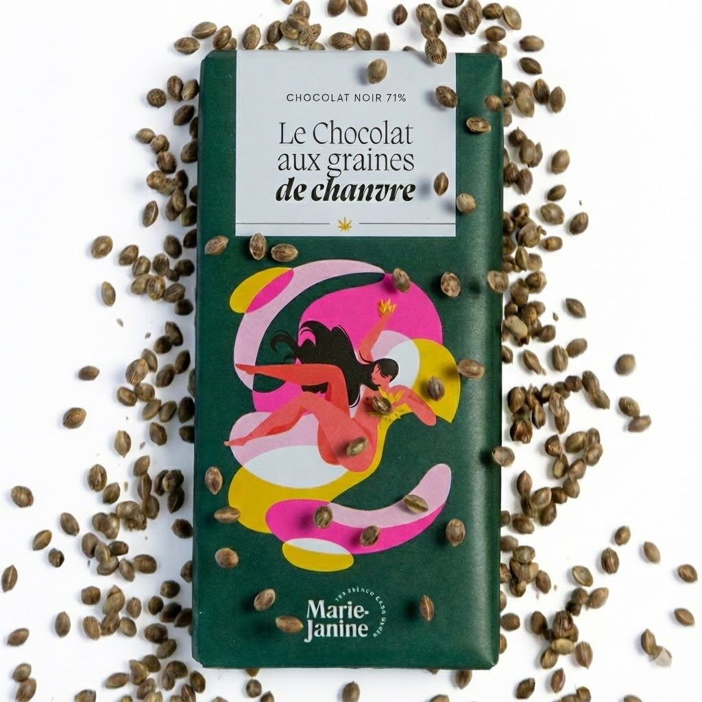 Chocolat Noir 71% aux Graines de Chanvre – L’Intense Croquant